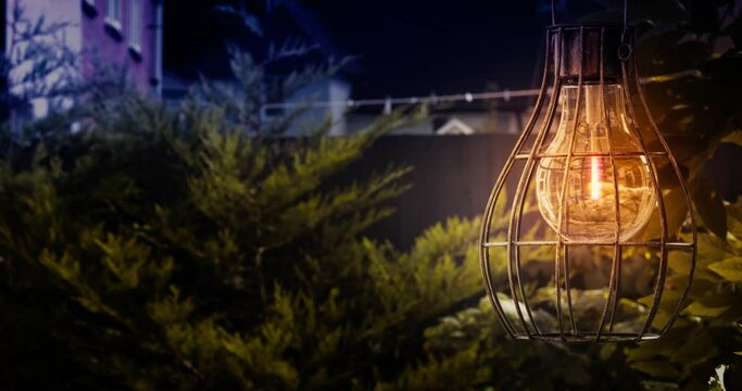 Solar bulb, house solar energy, light of solar bulb at night, energy efficiency, energy saving technology, renewable energy | 4K, 12 bit video sources: bmd raw
