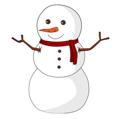 Vector illustration of a snowman.It is suitable for winter events, design elements, and others.