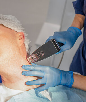 close up of a man having a beauty treatment