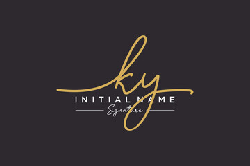 Initial KY signature logo template vector. Hand drawn Calligraphy lettering Vector illustration.