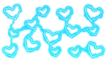 Blue lightning heart ring pattern
