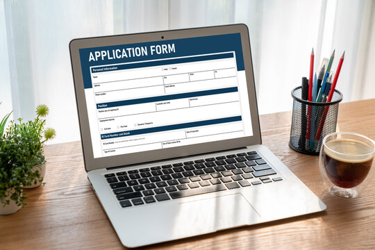 Online application form for modish registration on the internet website