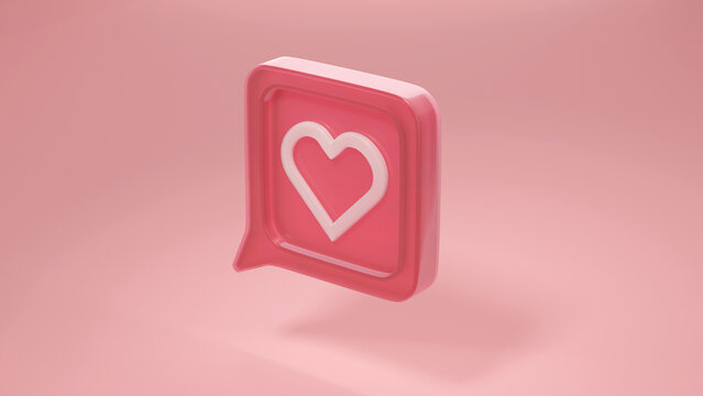 pink icon heart on a pink background