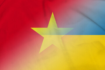 Vietnam and Ukraine political flag international relations UKR VNM