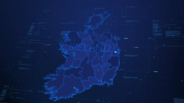 visualization of the map in the virtual space Head-Up Display, Ireland