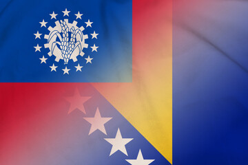 Myanmar and Bosnia and Herzegovina state flag international relations BIH MMR