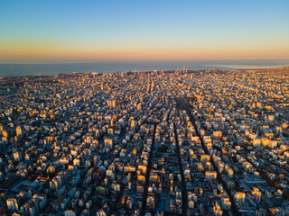 Sunset in the Buenos Aires, panoramic photography
