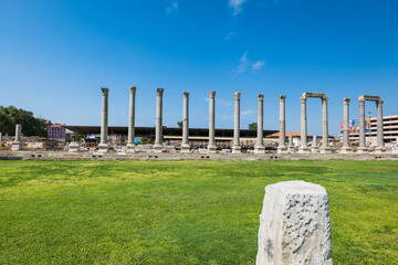 Agora of Smyrna in Izmir city, Turkey. Also known as the Agora of İzmir, an ancient Roman...
