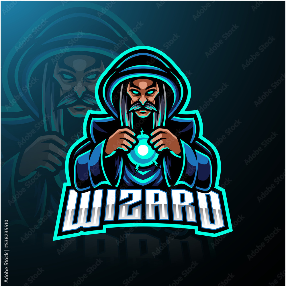 Sticker Wizard esport mascot 