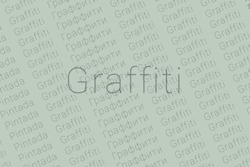 Word Graffiti in languages of world. Logo Graffiti on Silver color