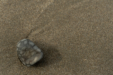 Broken Rock on Left of Sandy Copy Space