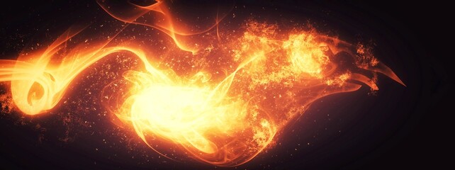 fire burning in the dark