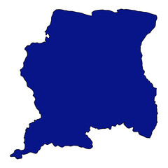 Map of Suriname - Reflex Blue