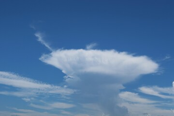 Naklejka na ściany i meble Beautiful cumulonimbus clouds in blue sky, natural clouds background