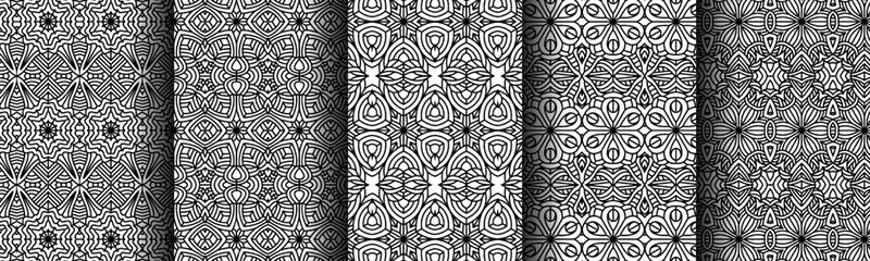 elegant ethnic mandala lines, collection of 5 ethnic line vectors