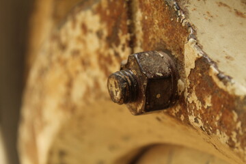 Old and rusty parts of and abandoned tractor