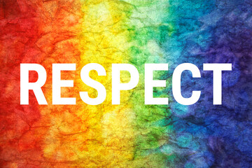 Respect word on LGTB textured background.