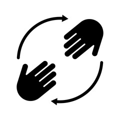Obraz premium Icono de confianza, solidaridad, amistad, asociación, acuerdo comercial. Manos extendidas. Ilustración vectorial