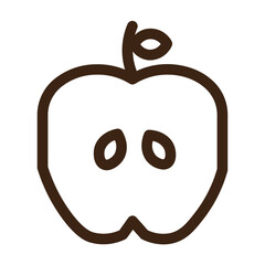 apple half food fruit half apple sliced apple healty outline icon