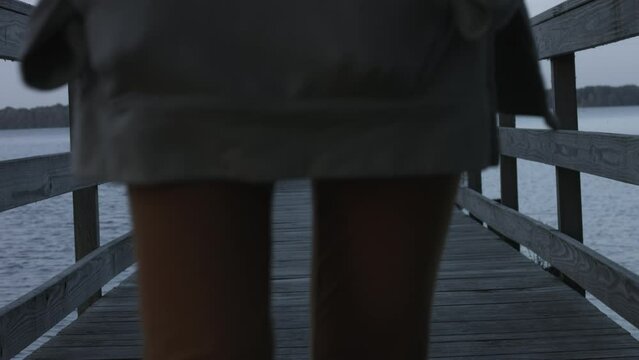 Young Woman Enjoys Sights on Dock at Reelfoot Lake State Park 4K