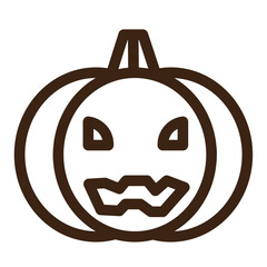 october orange pumpkin vegetable outline icon