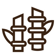 bamboo beauty health leaflet plant spa vegetable outline icon