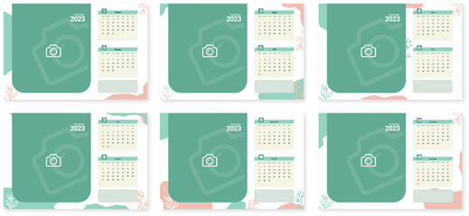 Calendar 2023 with large format printing layout. full months. fancy, simple, casual design. soft colors. - Powered by Adobe