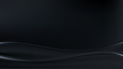 Abstract black shiny silk satin fabric beautiful background and texture