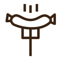 barbecue food grill grilling meat party vegetable outline icon