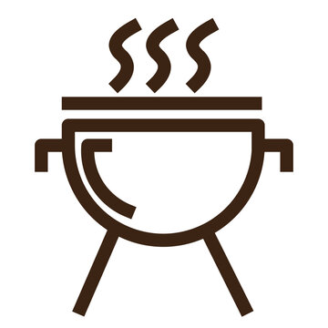 barbecue coocking frie meat place toast vegetable outline icon