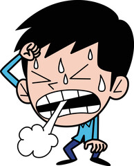 激しく疲れている男性