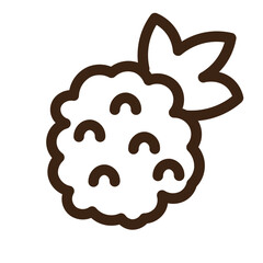 berry fruit organic raspberry vegetable outline icon