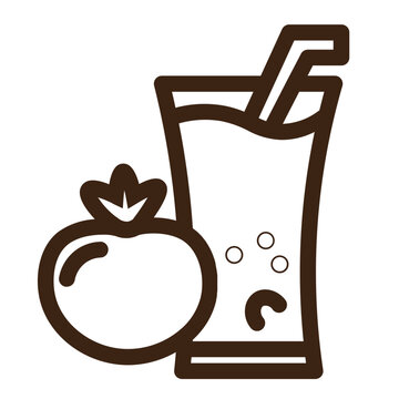 recommend clip art: beverage drink fruit glass juice tomato vegetable outline icon