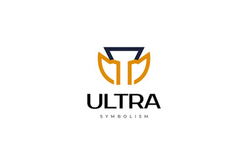 Initial UT or TU Logo Design with Minimal Line Concept. Suitable for Business or Technology Logo