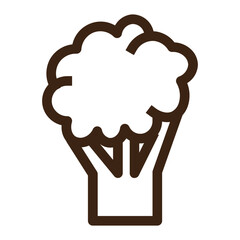 broccoli cauliflower food vegetable outline icon