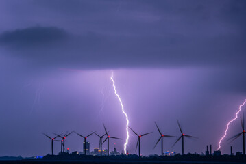 lightning over the city