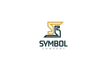 Initial SS Logo Design with Simple and Minimal Concept in Outline Style. Suitable for Business or Technology Logo
