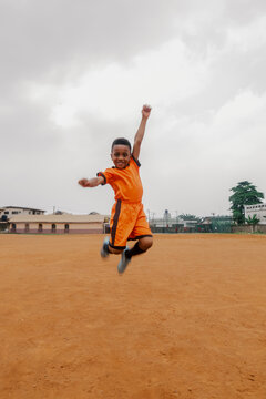 Child jumping with joy