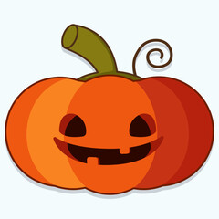 Smiling pumpkin. Cartoon flat vector illustration