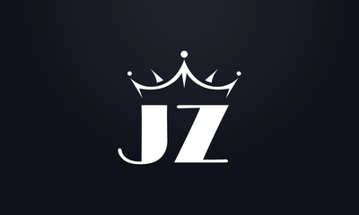 King crown logo design vector and extra bold queen symbol with letters 