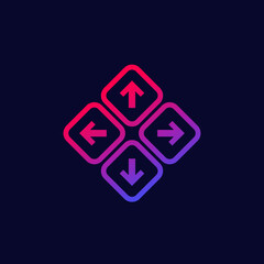 arrows, up, down, left and right