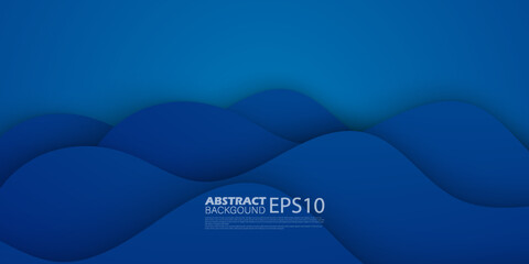 Trendy premium blue color wavy abstract background with gradient blue soft color on background. Eps10 vector