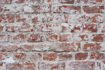 Empty brick red wall. background of a old brick house.