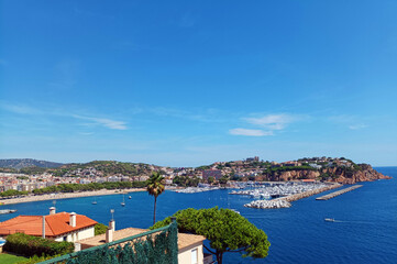 View of the bay. Sant Feliu de Guíxols, Costa Brava, Spain, Europe