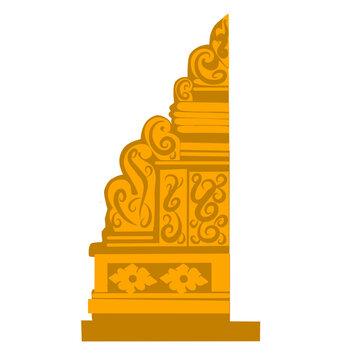 Balinese traditional gapura building illustration 