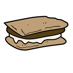 Marshmellow smore illustration 