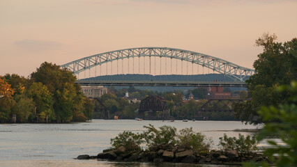 Sunrise image of the Arrigoni Bridge in Middletown, CT 
