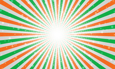 Vintage Retro sunburst with orange and green bright colors background perfect for poster wallpaper and backdrop