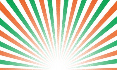 Vintage Retro sunburst with orange and green bright colors background perfect for poster wallpaper and backdrop