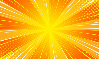 Pop art superhero comic zoom yellow halftone backgrounds, Vintage backdrop for comic superhero text